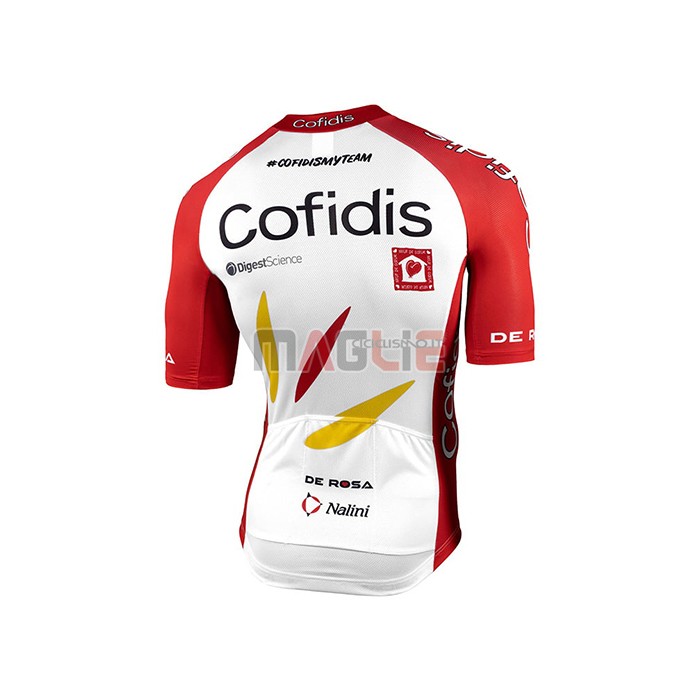 Maglia Cofidis Manica Corta 2021 Rosso Bianco